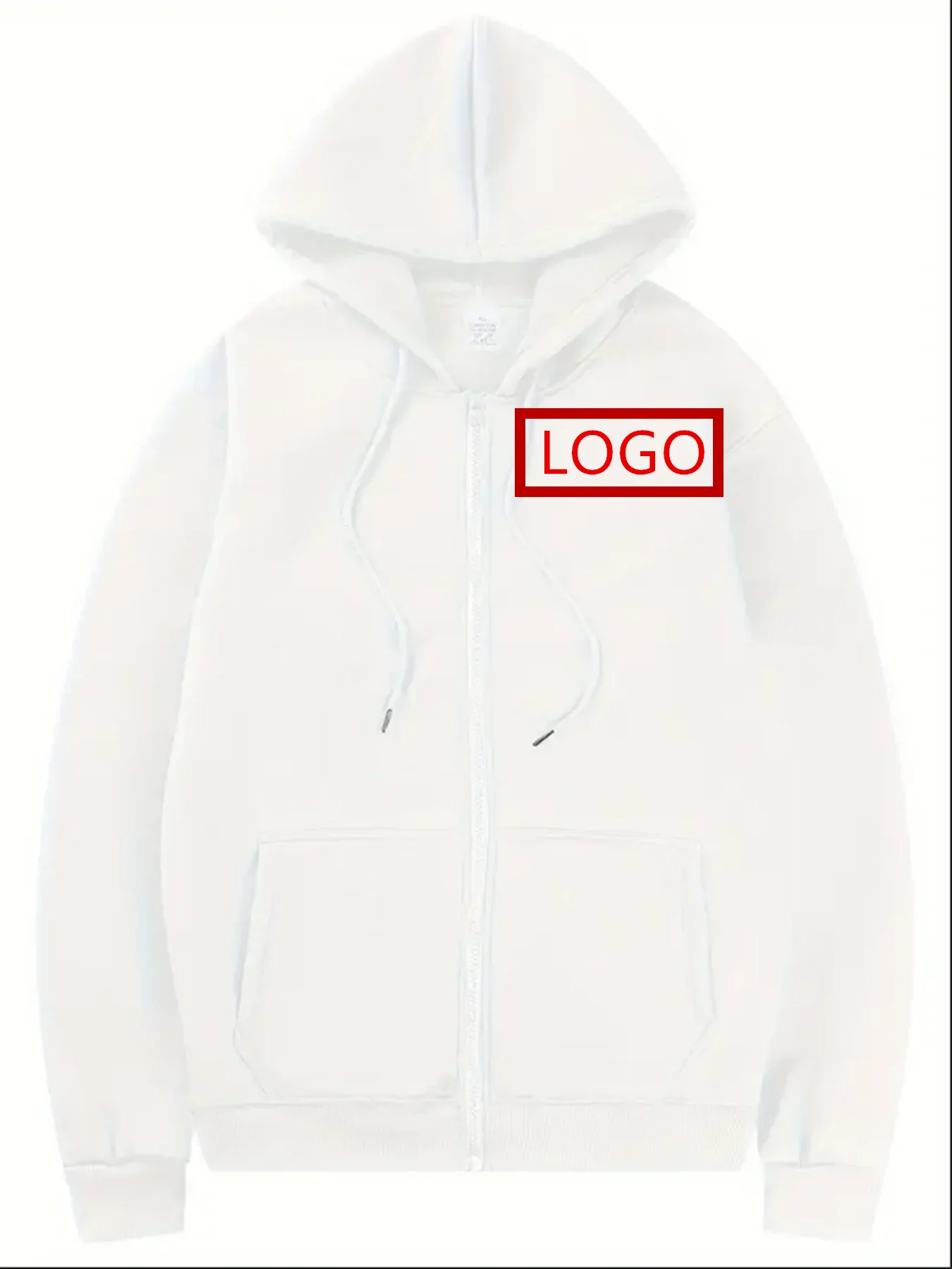 سويت شيرت بغطاء للرأس بشعار مخصص للرجال - طباعة شعار ized، سحاب أمامي كامل، سترة مزيج بوليستر قابلة للغسل في الغسالة، شتاء #3