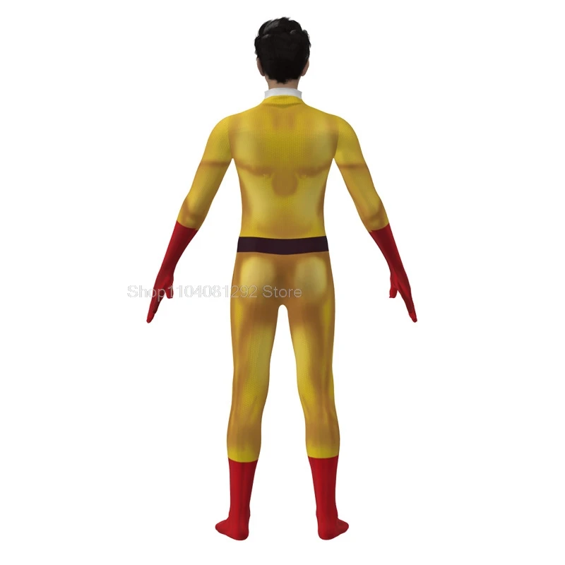 Disfraces de Cosplay de One Punch Man para hombre, mono de Anime Saitama, monos de superhéroe para Halloween, trajes con capa/capa