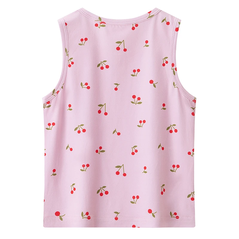 4-teiliges Set für Mädchen: Bequeme, vielseitige Weste für alle Jahreszeiten, süß bedrucktes Oberteil, lässiges ärmelloses T-Shirt für Kinder, Basic-Shirt – Detail 15