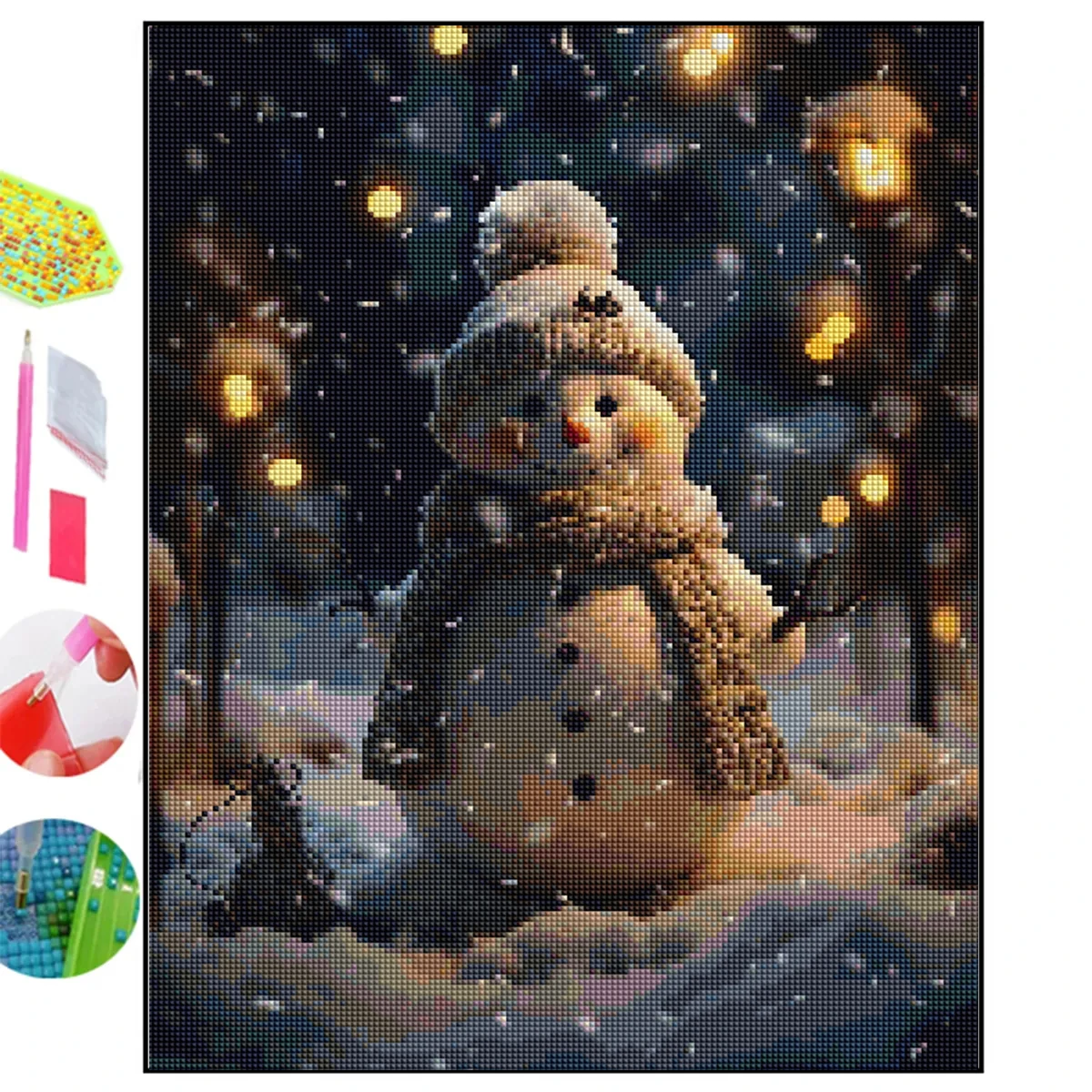 5D Smile Snowman Diamond Painting New Collection 2024 Snow Scene Christmas DIY Full Diamond Mosaic Embroidery Set Home Decor Art