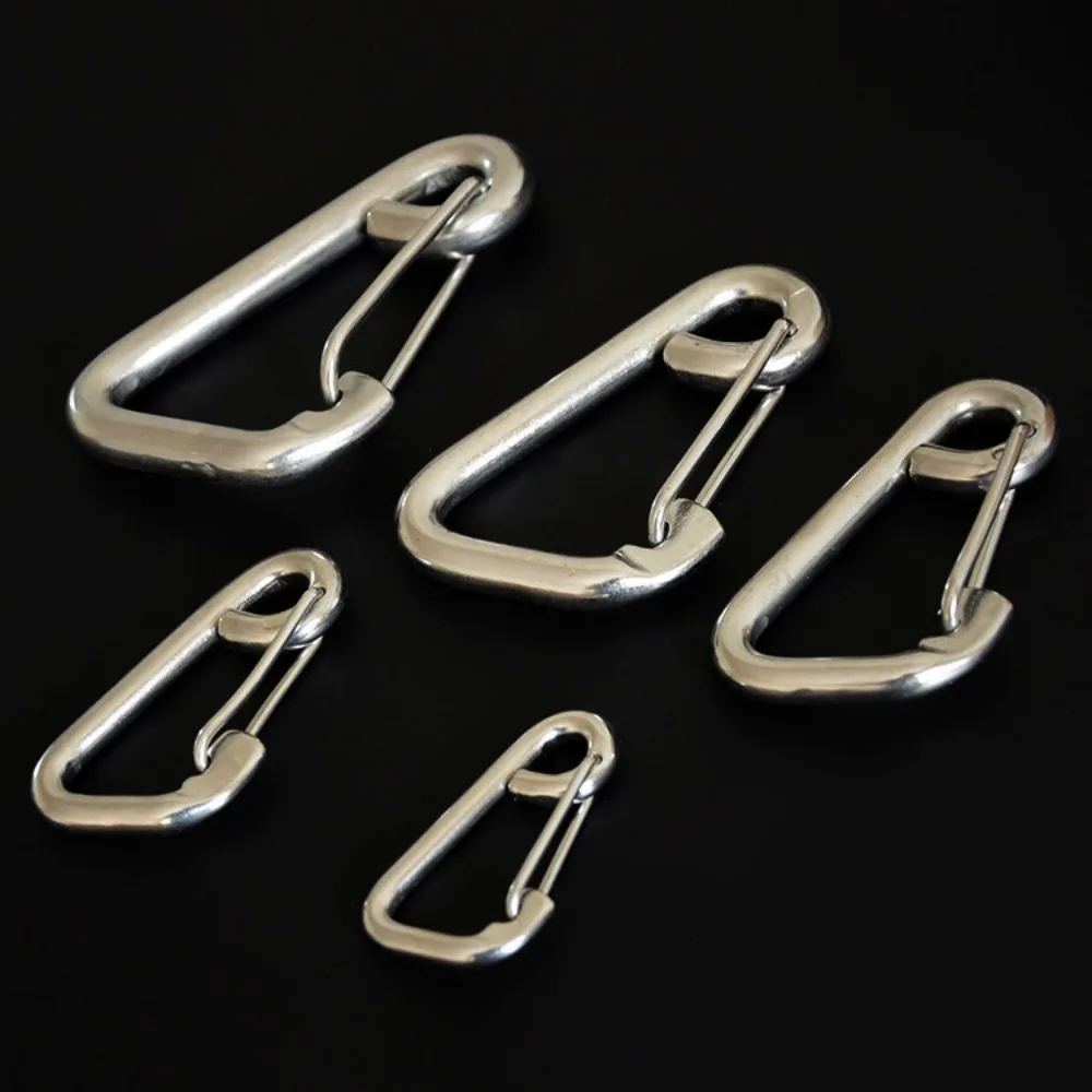 60/80/100/120/140/160mm Heavy Duty Carabiner Clip Lightweight 304 Stainless Steel Hammocks Hiking Camping Hook Multi-purpose