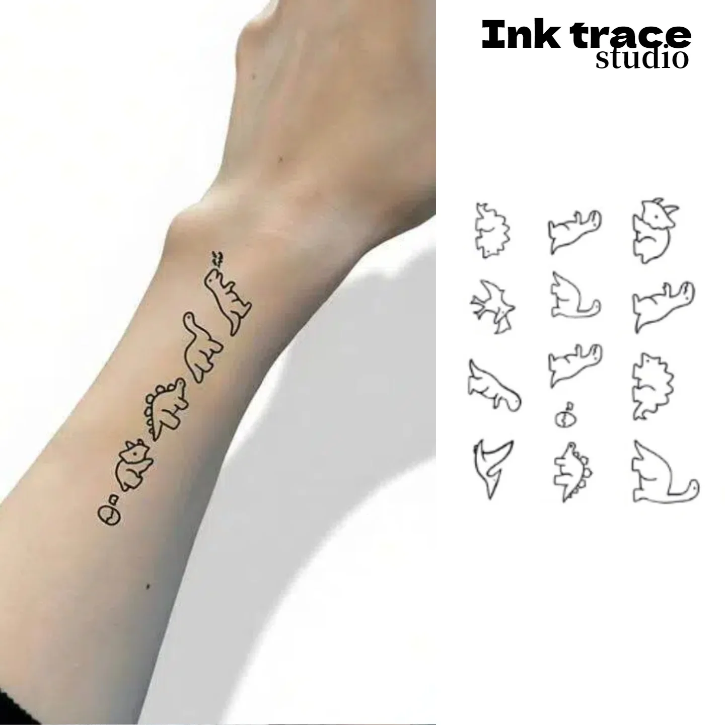 

Dinosaurs Temporary Tattoo,Lasts To 15 Days New Technology Magic Waterproof Semi Permanent Sticker.