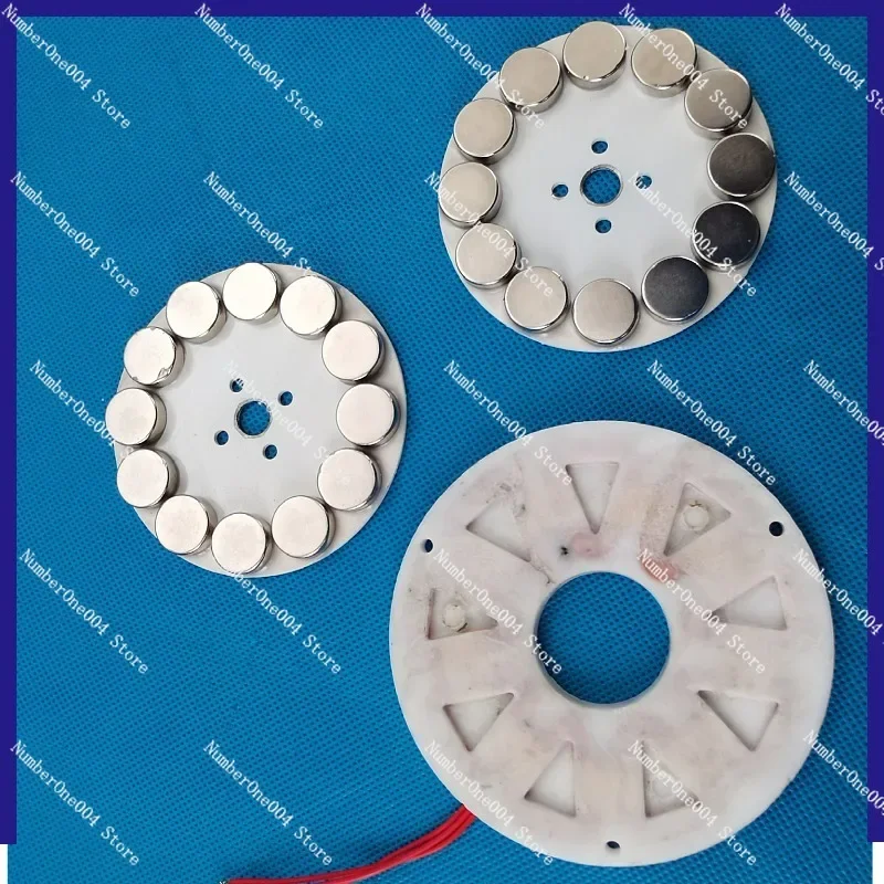 50W Disc Coreless Three-Phase Permanent Magnet Brushless Generator DIY Low Speed Low Resistance High Efficiency Inner Rotor