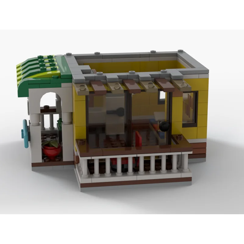 Modelo de construcción de ciudad Modular, ladrillos de construcción Moc, tecnología de casa de playa, bloques modulares, regalos, juguetes de Navidad, conjuntos DIY de montaje