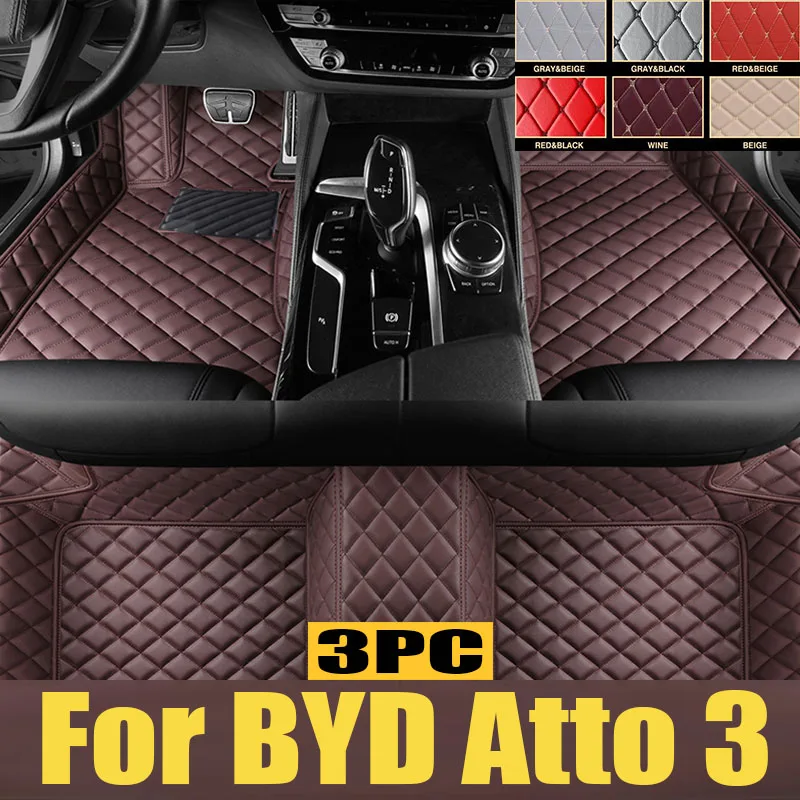 

Custom Car Floor Mats for BYD Atto 3 2022 Year Eco-friendly Leather Car trunk mat Interior Details