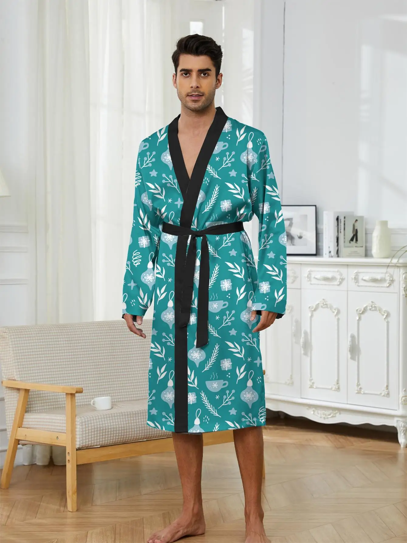 1pcs Men's Robes 2026 Spring/Summer Breathable Bathrobe bath robe Graphic Funny pajamas 3D Printed Shower robe Bathrobe men