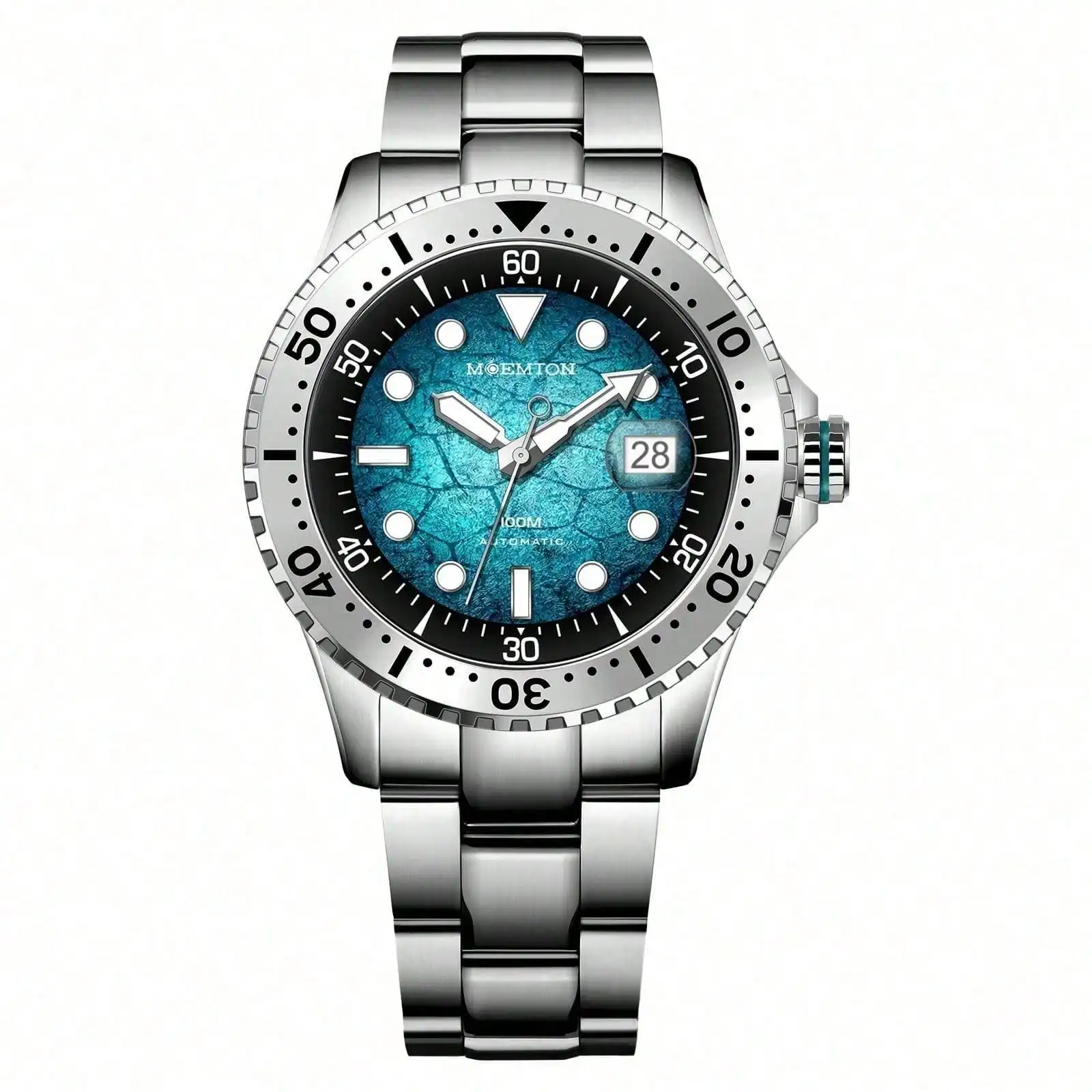 

Watch for Men MOEMTON Fashion Textured Dial Automatic Watch Sapphire Glass Resistant Steel Strap Clock Reloj Hombre for Gift
