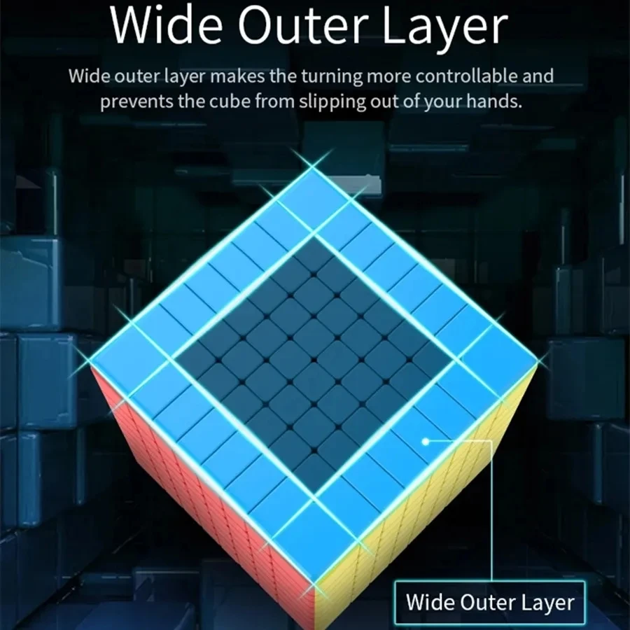 Moyu Meilong-Cube de Vitesse Magique Professionnel, Jouets Fidget Sans Autocollant, Puzzle 8x8