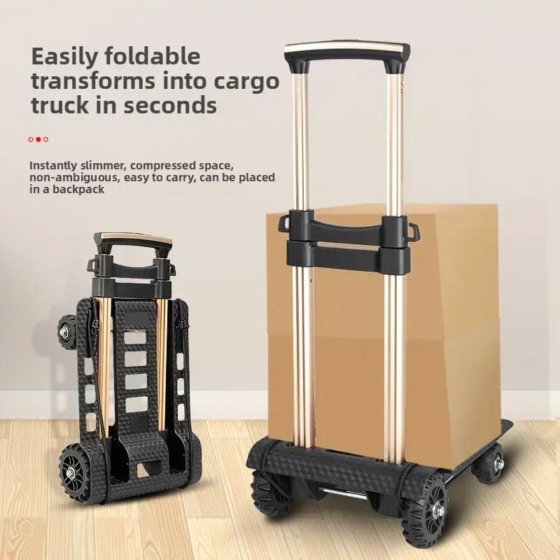 Exquisite Silent wheel folding small pull cart luggage cart shopping moving shopping cart