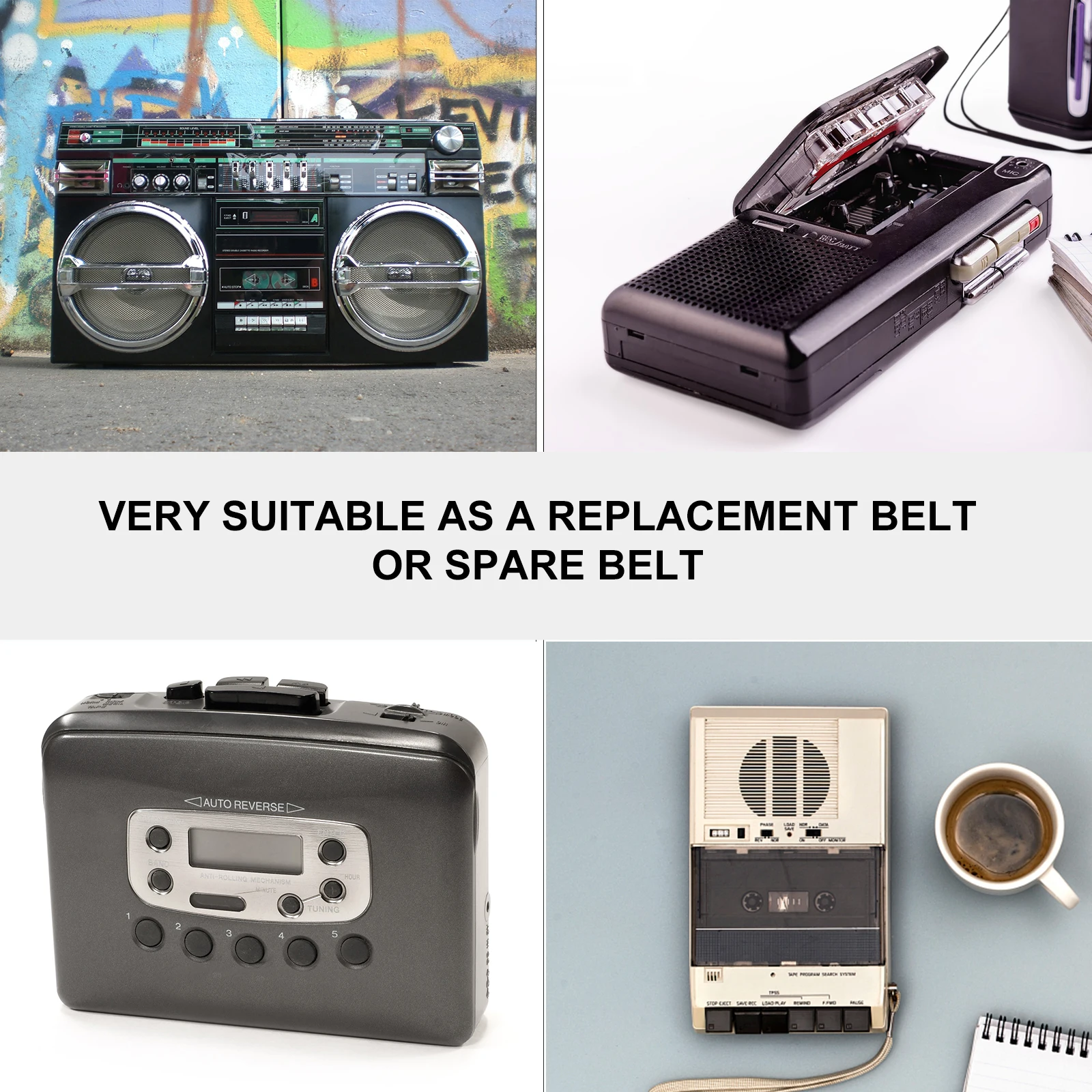 40Pcs Recorder Repair Maintenance Belt Balanced Durability Shock Absorption Suitable for Personal Stereo Cassette Player