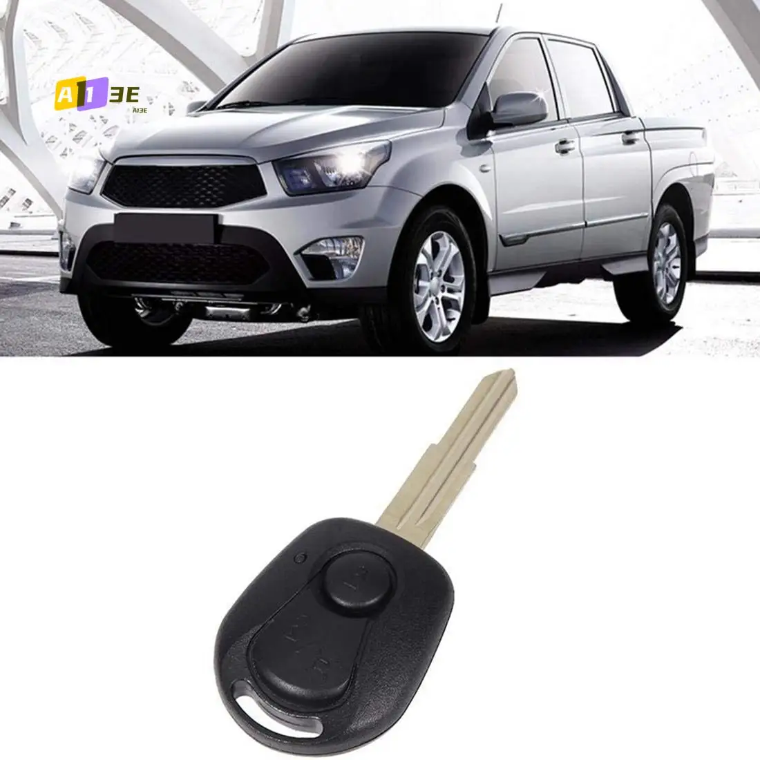 

A03E-2 кнопочный корпус дистанционного ключа для Ssangyong Actyon Kyron Rexton, чехол для брелока с необрезанным лезвием, сменный чехол