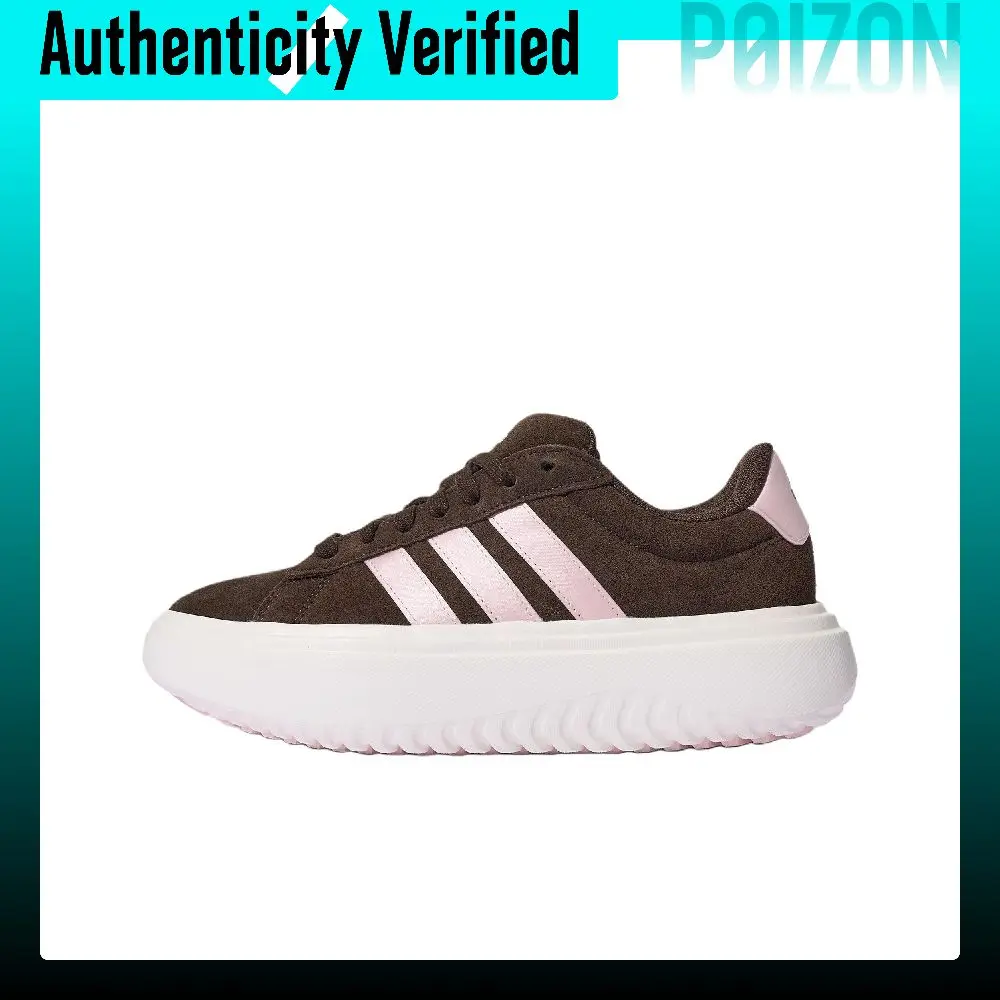 Adidas GRAND COURT PLATFORM Skateboard Shoes Women's Brown Pink KI5137