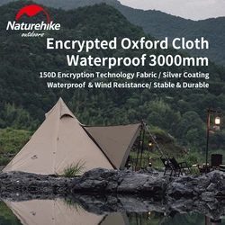 Naturehike Pyramid Tourist Tent 3-4 People Fishing Tent 150D Oxford Cloth Outdoor Camping Waterproof Indian Tent with Snow Skirt