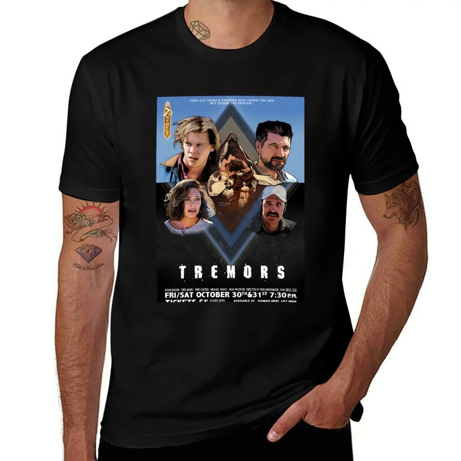 

Tremors Poster T-Shirt Daily Wear Plain Short Sleeve Shirt