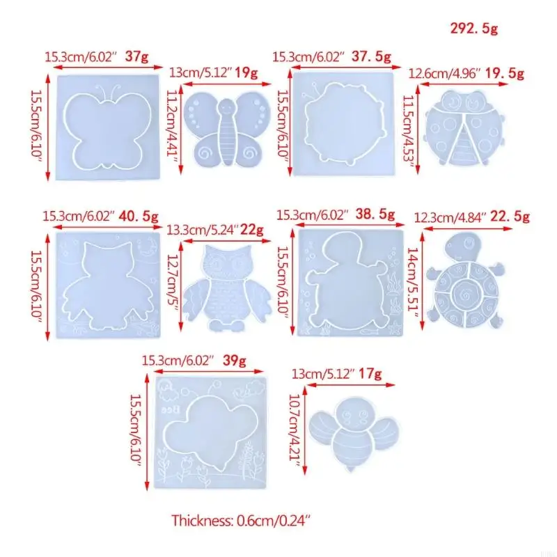 R3MC cartoon puzzel epoxy schimmel diy dieren puzzel game kid siliconen hars mal