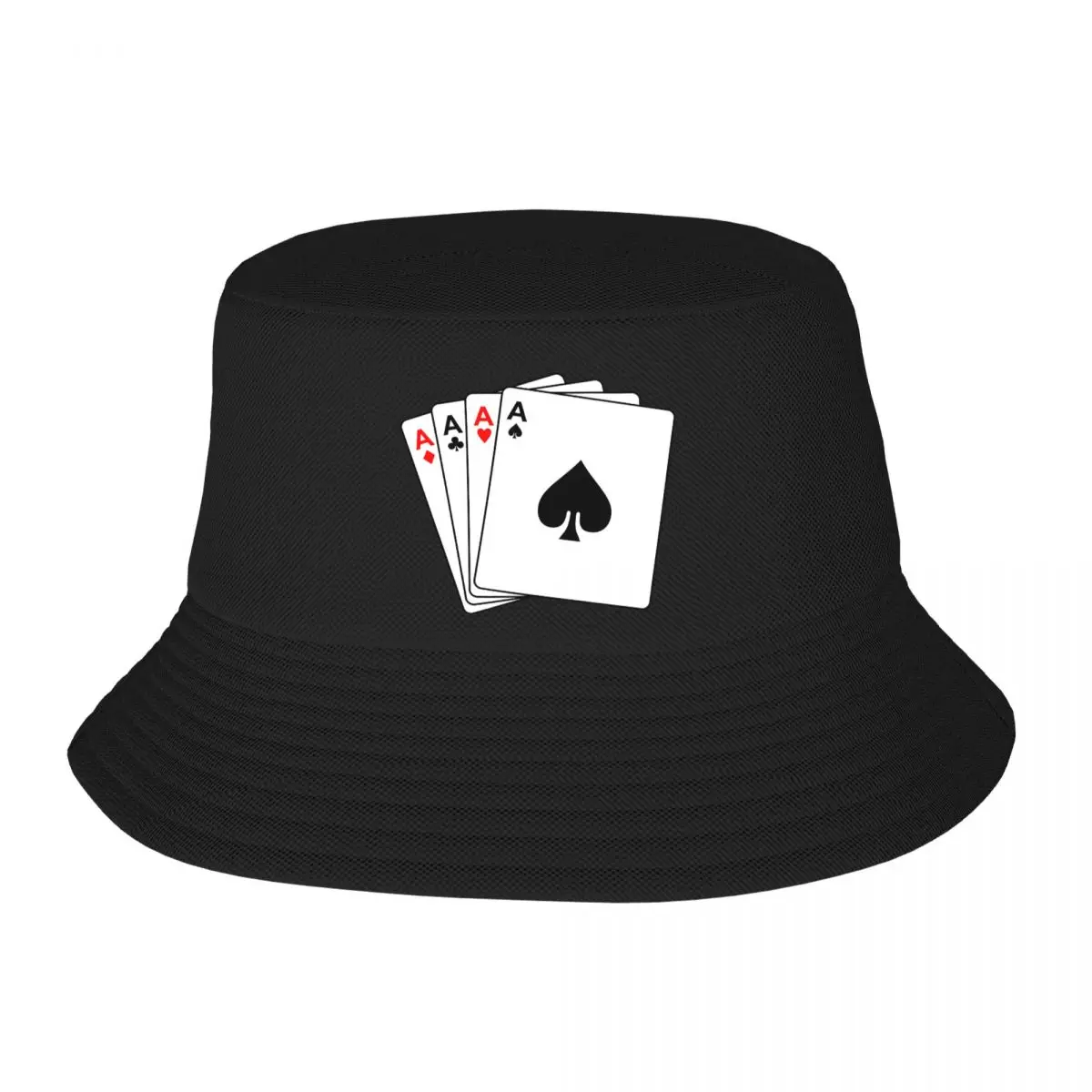 Custom Spades A Poker Bucket Hat Men Women Fashion Summer Beach Sun Fisherman Cap