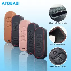 Leather Car Key Cases For Mazda 2 3 5 6 CX5 CX7 CX9 Miata MX5 Axela Atenza Keychain Protector Bag Smart Remote Fobs Shell Cover