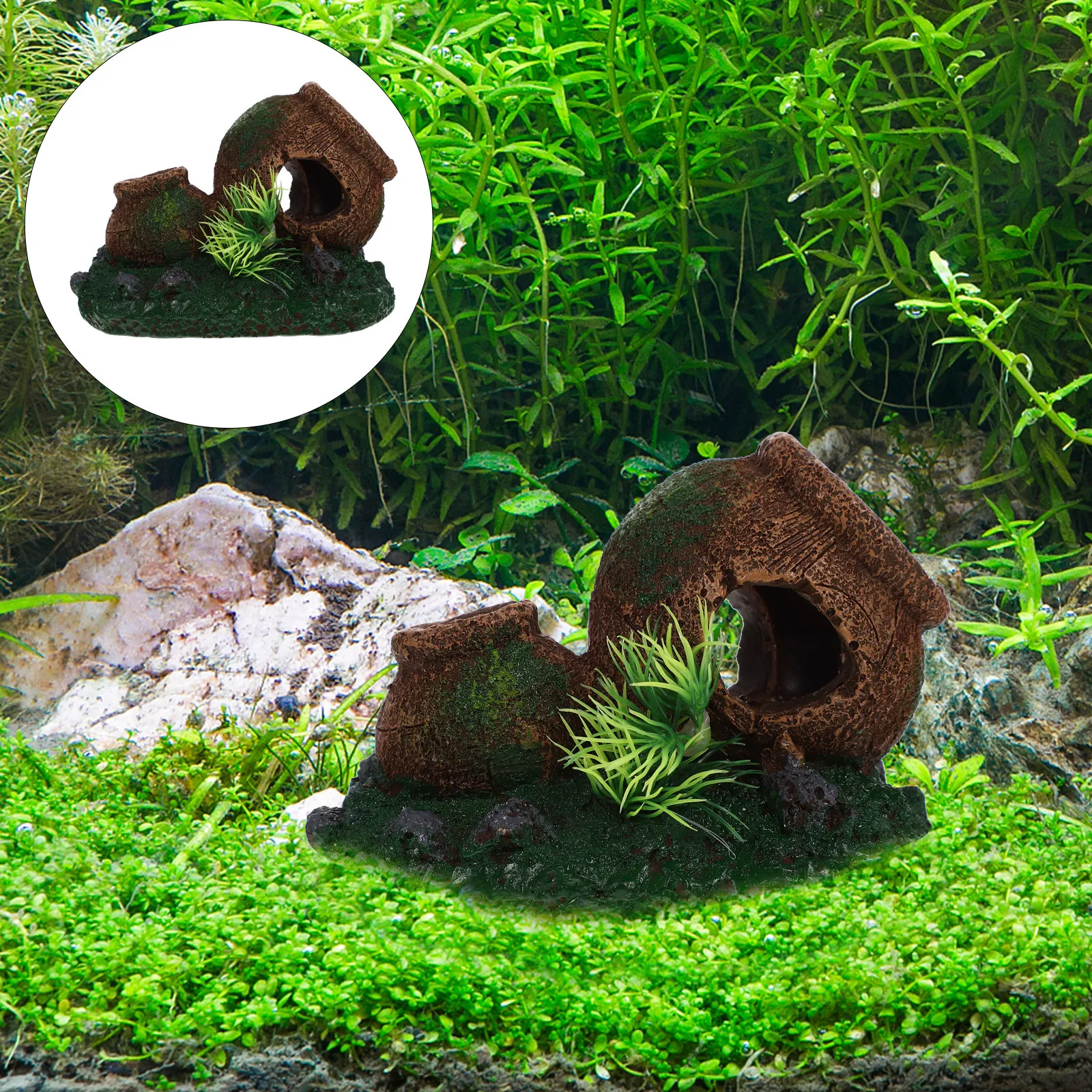 

Aquarium Shrimp Hideout Cave Resin Fish Breeding Small Lightweight Decor for Tank Habitat Natural Modelling Safe Gentle