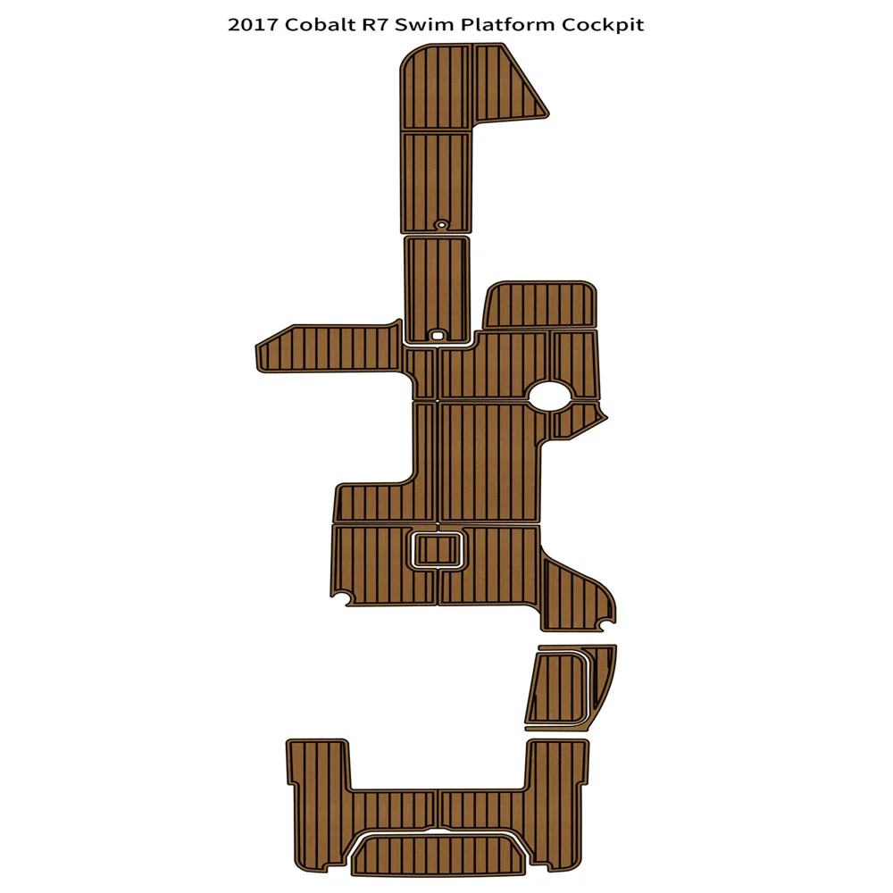 

2017 Cobalt R7 Swim Platform Cockpit Pad Boat EVA Foam Faux Teak Deck Floor Mat