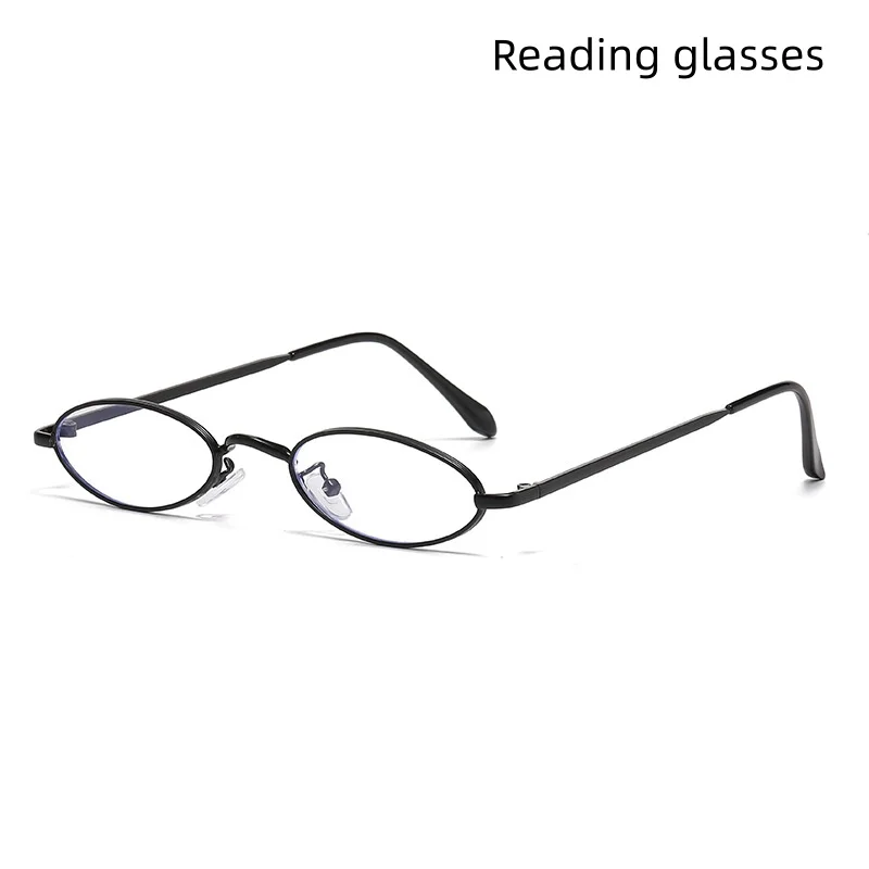 Fashionable and Simple Oval Metal Small-Frame Reading Glasses for Middle-Aged and Elderly Men and Women