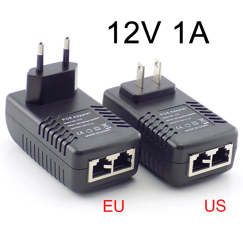 12V 1A POE Adapter Injector Switch Power Supply Wireless Ethernet Adapter For IP Camera CCTV US EU Plug C6