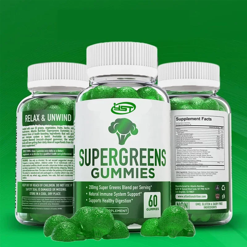 Supergreens 60 Pills - Daily Green Superfood Supplement Spinach, Broccoli, Moringa, Beetroot,Celery,Green Tea, and Assay, Immune