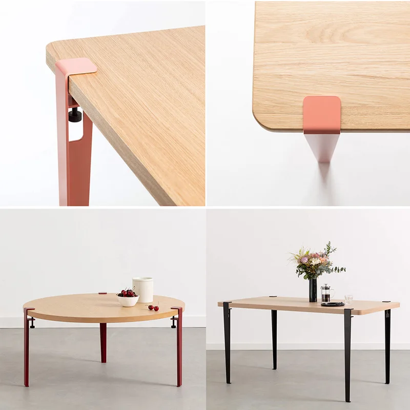 4 Pcs Furniture Legs Metal Dining Table and Chair Leg Brackets Hardware Office Table Feet Non-slip Chair Feet Replacement Feet