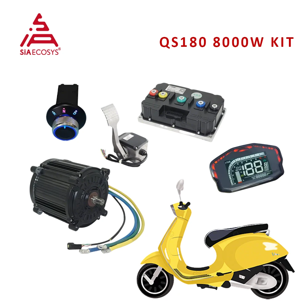 QSMOTOR QS180 90H 8000W 72V Mid Drive Motor With Fardriver ND721200 Controller For Electric Motorcycle