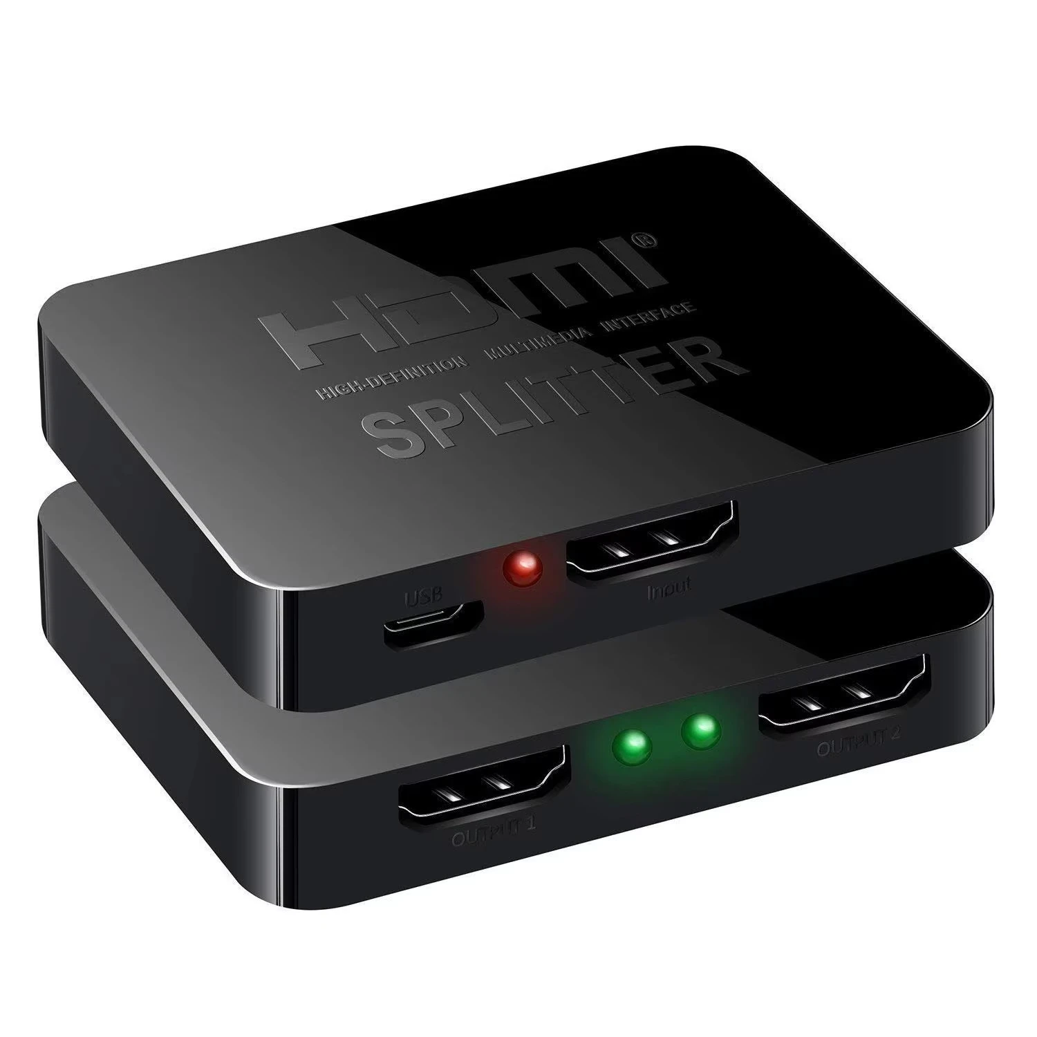 HDMI-compatible 4K Splitter Switch 1 in 2 Out Video Distributor Amplifier Dual Display for Box PC Monitor Projector Laptop