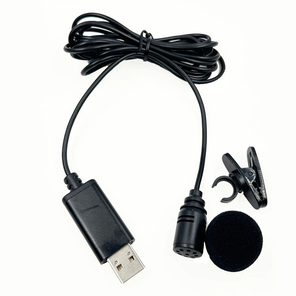 USB Lavalier Lapel Microphone For Car DVD Player Smartphones External Microphone Kit Versatile Compatibility Accessories Parts