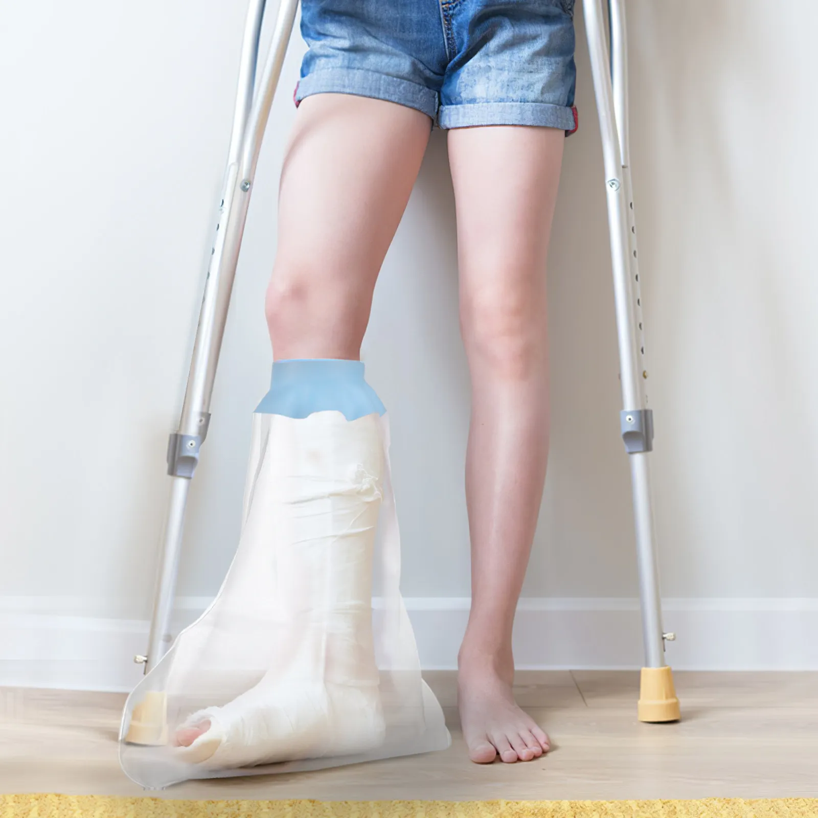 

Водонепроницаемый защитный чехол для ног после операции/при гипсовой повязке для взрослых, нескользящий, с петлей для подвешивания, легко надевается для использования в ванной при влажных условиях