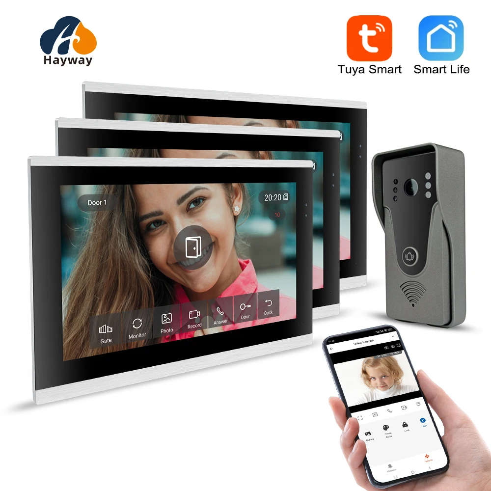 10 inch HD villa video intercom 1080P doorbell for home TUYA app wireless intercom call unlocking, etc