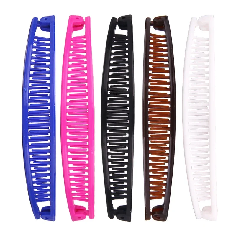 Korean Solid Color Banana Clip Women Hair Claw Barrette Hairpin Hair Accessories for Girls Ponytail Fixed Hoder Hair Clamp