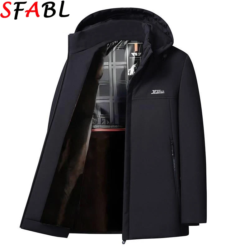 

Thicken Thermal Parka Men Hooded Fleece Lining Men's Winter Jacket Windbreak Winter Jackets for Men's Winter Coats Snowboard Man