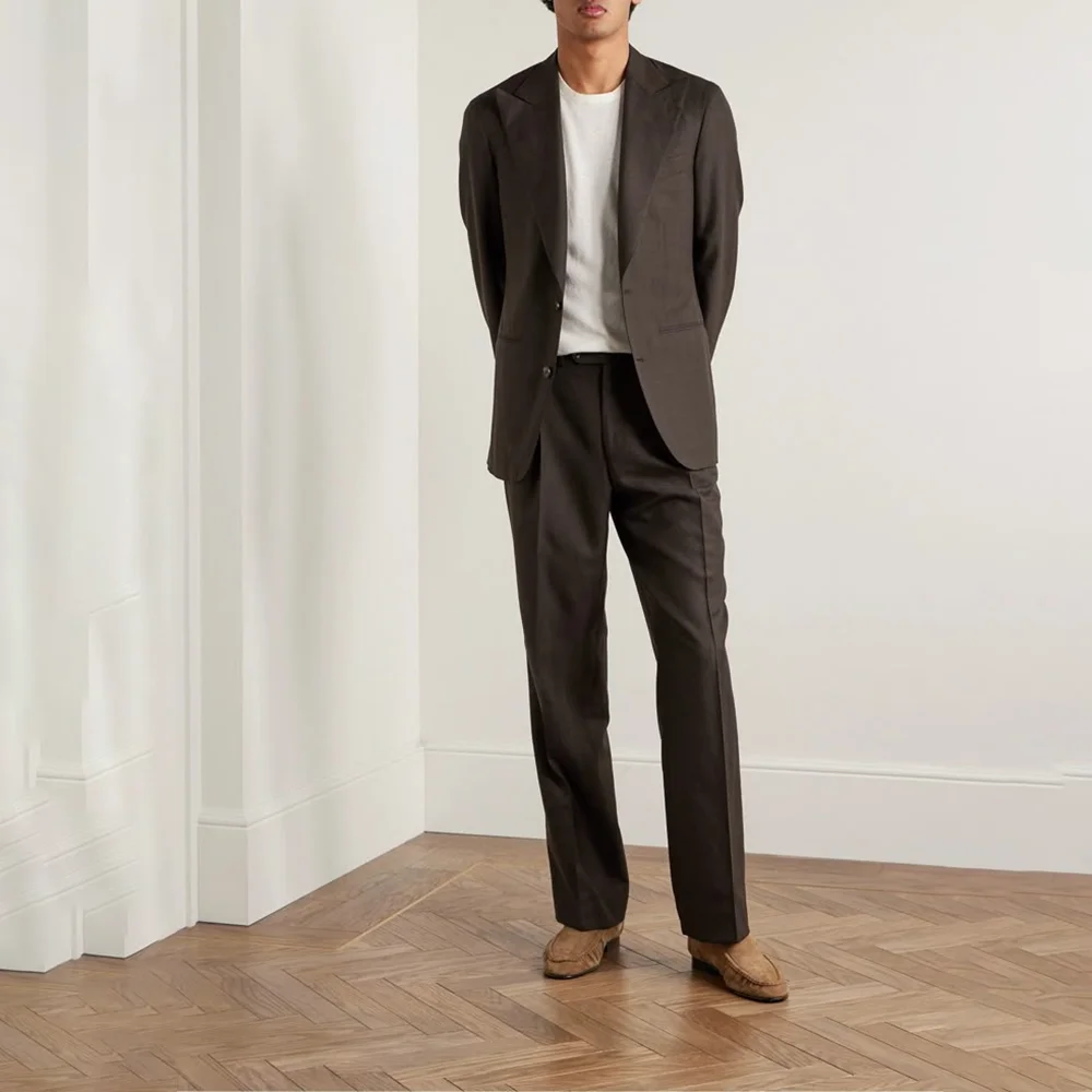 

Wedding Suits For Man Single Breasted 2 Pieces Jacket Pants Men Business Suit Slim Fit Custom Terno Masculino Completo