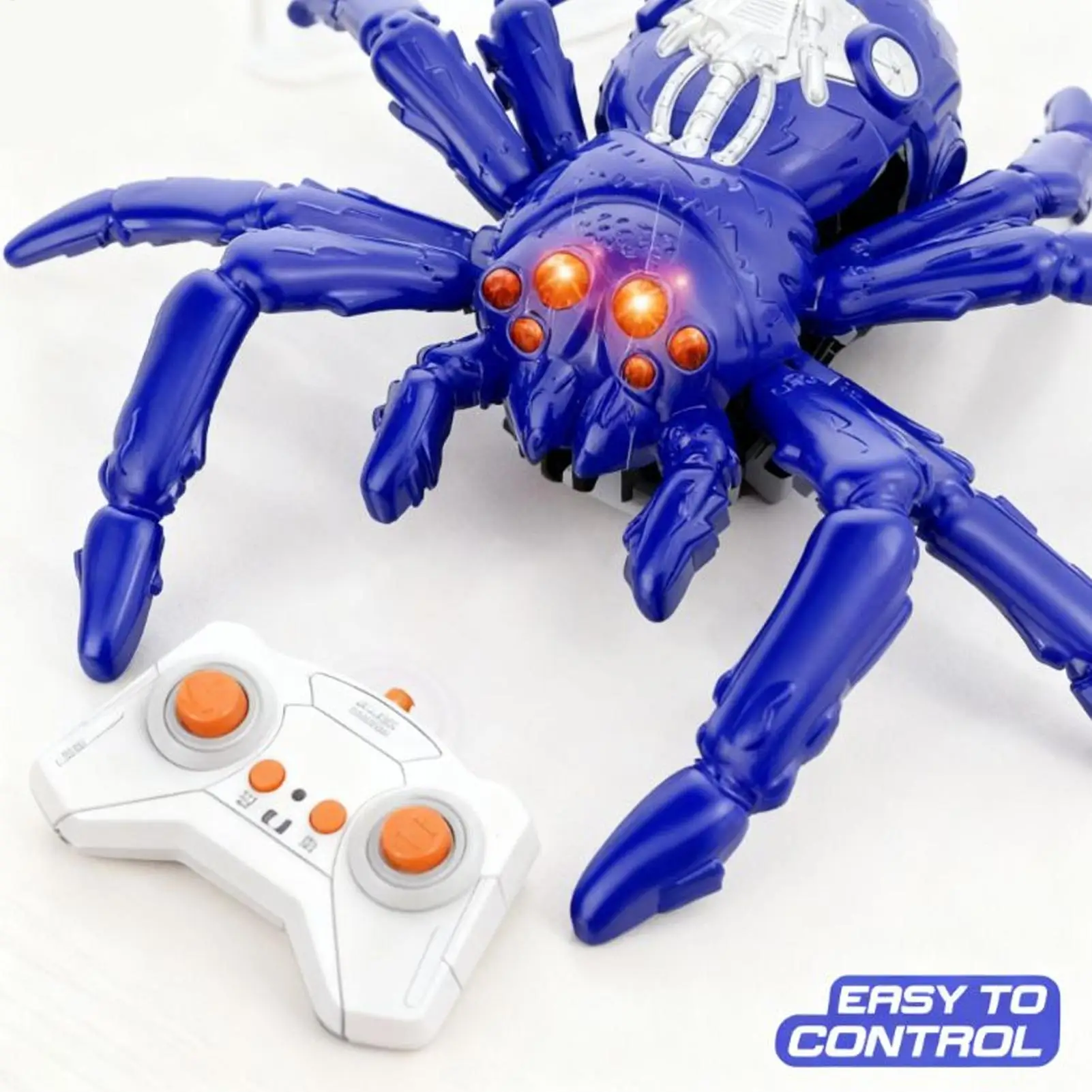 Remote Control Spider Toy Rechargeable Crawling Robot with LED Eyes Halloween Prank Gadget for Kids Party Entertainment