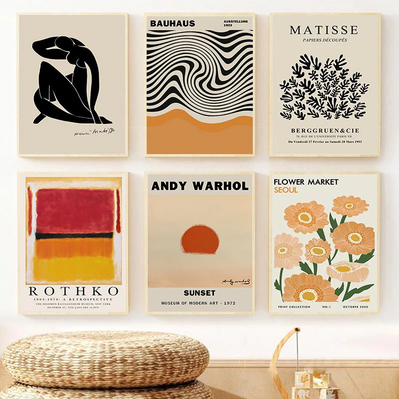 Abstract Yayoi Kusama Wall Art Matisse Mark Rothko Posters and Prints Flower Market Canvas Painting  Wall Picture Decor