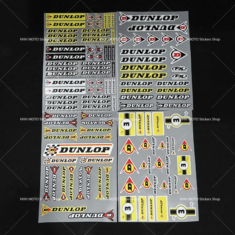 DUNLOP Reflective Stickers High Visibility Night Riding Vinyl Decals for Motorcycle Helmet Car Bike Scooter Warning Body Styling