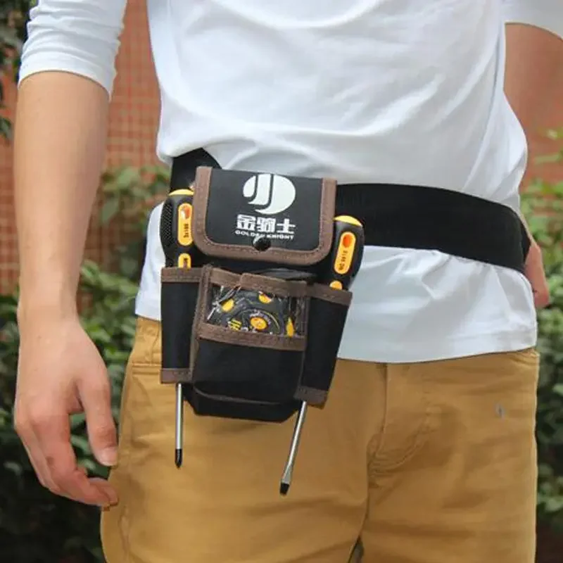 Multifunctional Electrician Tool Bag, Waterproof Oxford Tools Kit, Pockets and Waist Belt