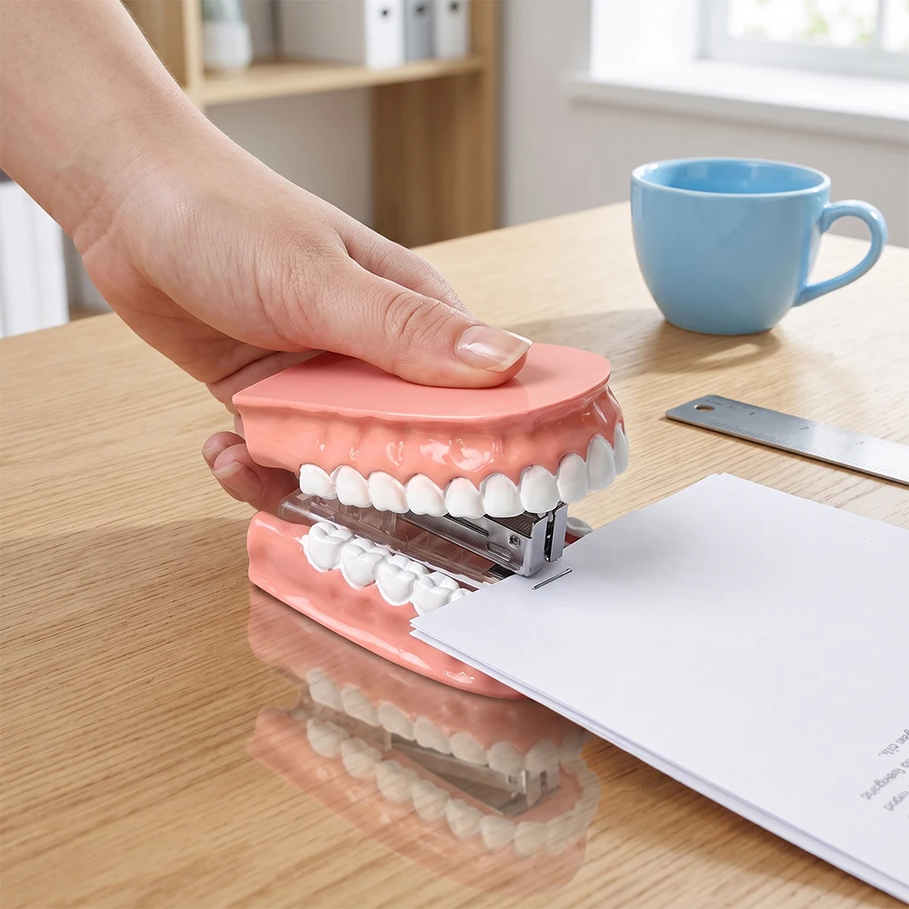 Dental Shapes Funny Dentures Staplers Creative and Fun Stationery Portable Clinic Desktop Ornaments Office Gifts