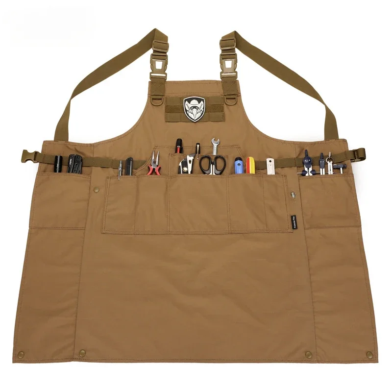 Men Tactical Vest Apron  Women 12 Pockets Camouflage Work Apron Outdoor Clothes Accessories Camping Picnic Garden Wear-resisting