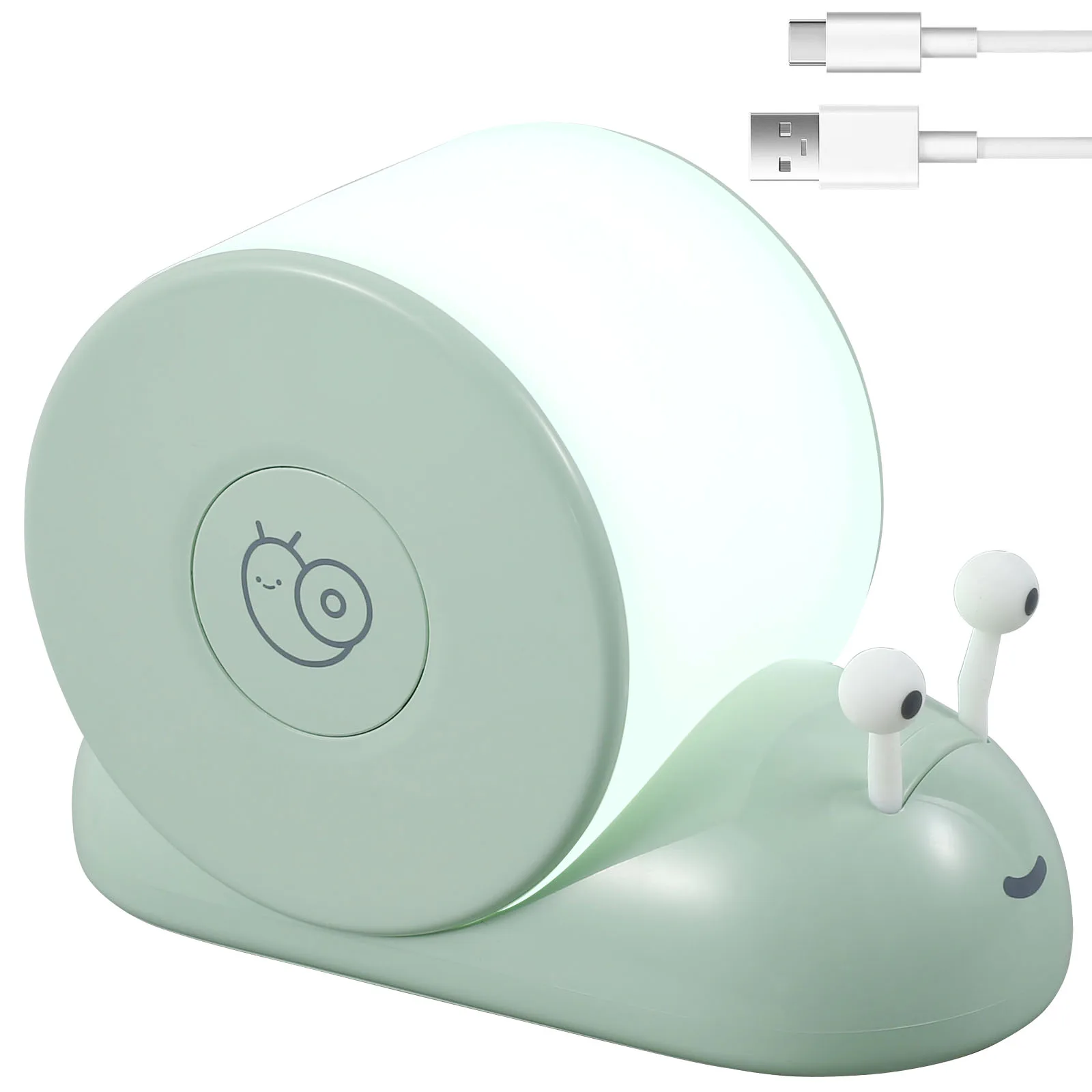 Snail Night Light Cute Snail Shape Desk Lamp with Magnetic Base 800mAH USB Rechargeable LED Night Light Cozy Bedside Lamp for