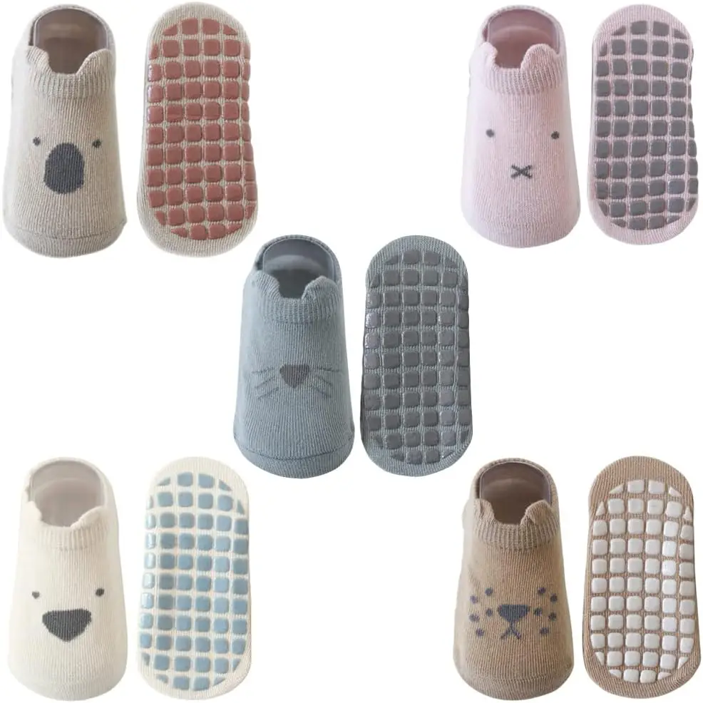 5/3/1 Pairs Socks Baby Socks with Grippers Toddler Kids Cartoon Floor Ankle Non Slip Socks