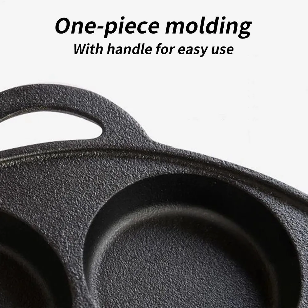 

New 7-Hole Cast Iron Pancake Pan Cast Iron Practical Cooking Tool Flat Frying Iron Pan for Breakfast Crepe Steak Pizza Baking