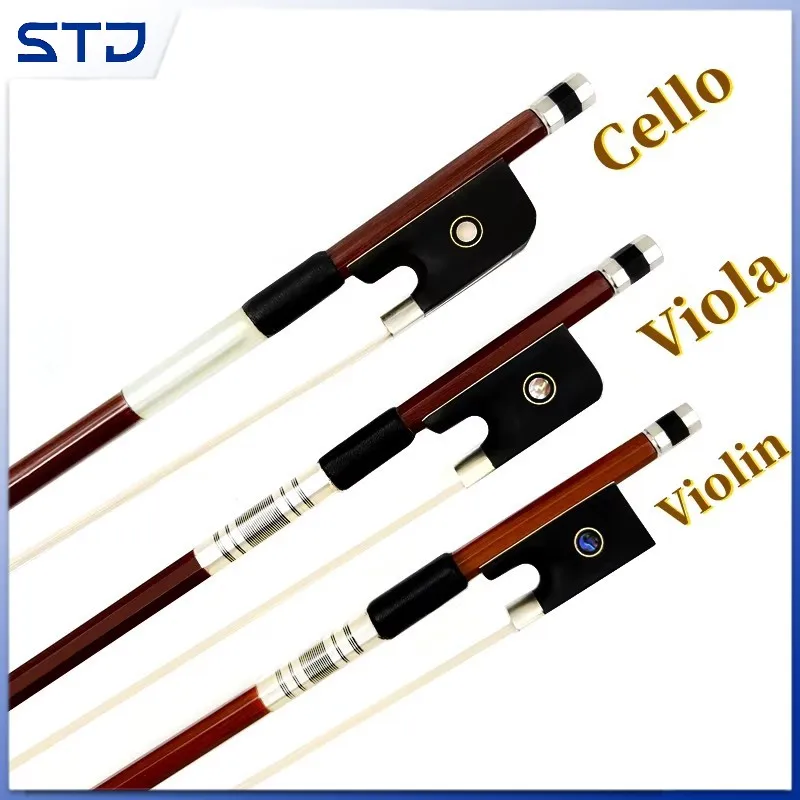 Good Violin/Fiddle/viola/cello Bow 1pcs Beginner 1/16.1/10.1/8.1/4.1/2.3/4.4/4 Brazilwood Natural Mongolia Horsehair Use Student