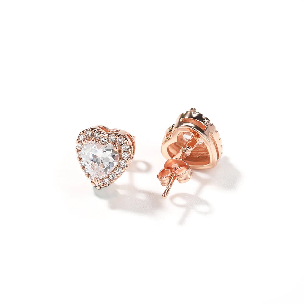 TBTK  Heart Shaped Earring Micro Paved Clear Cubic Zirconia Elegant Simple Earring Luxury Jewelry Gift For Women Girl image 3