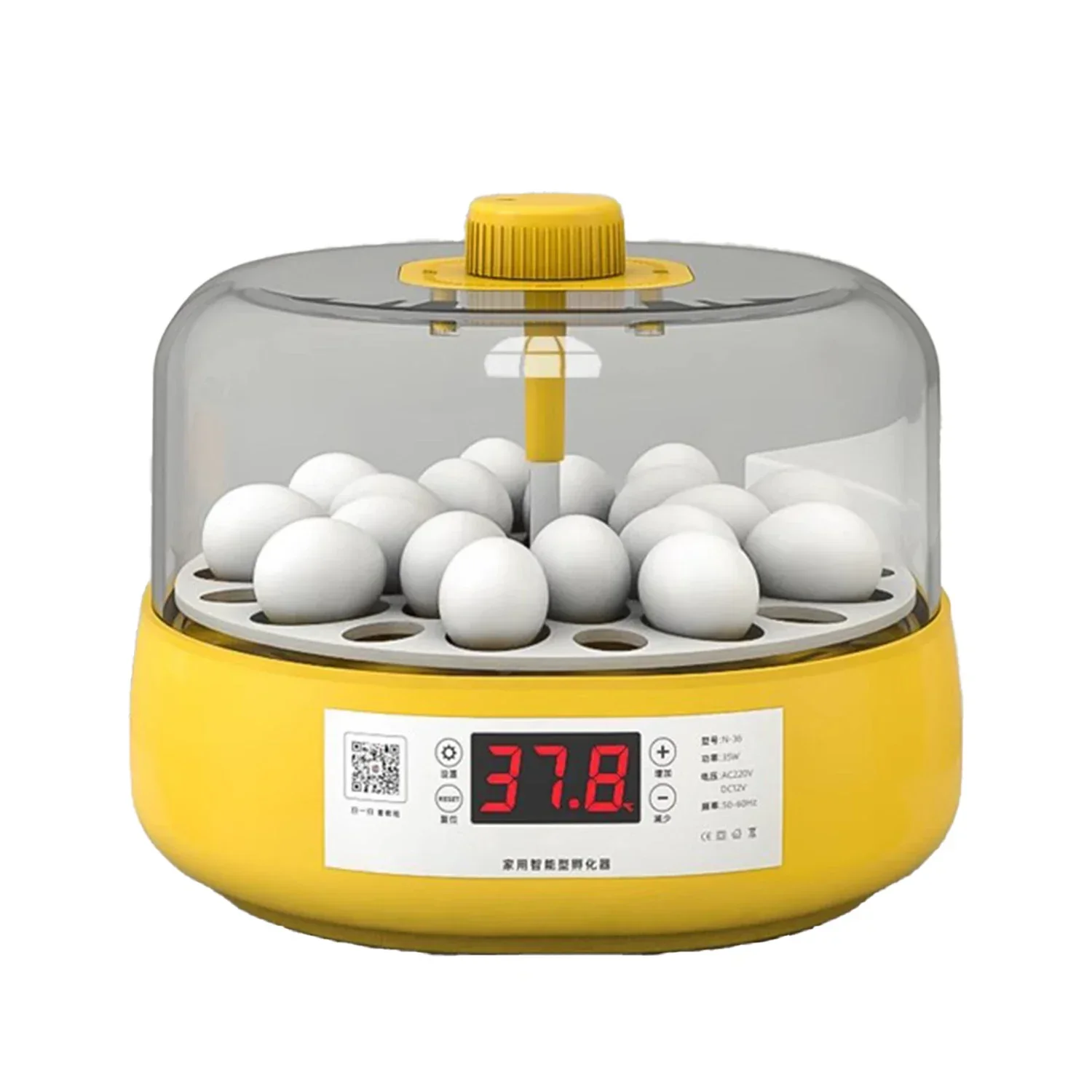 

l Eggs Incubator With Rotating Egg Tray Mini Egg Incubator For Duck Quail Rudin Automatic Humidity Monitoring Temperature Contr