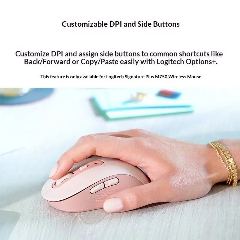 Silent M750 Signature Mouse 90 Percent Noise Reduction Soft Thumb Rest Pad Twenty Month Battery Study Work Efficient Helper