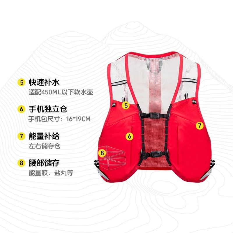 Outdoor-Offroad-Rucksack, 2,5 l, Laufweste, Marathon-Rucksack