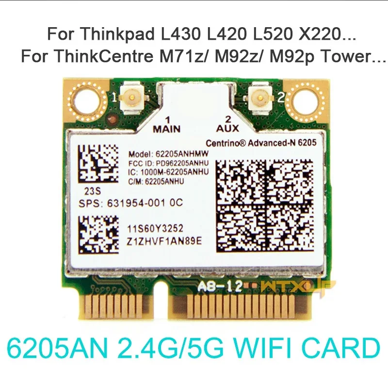 Advanced-N 6205 6205AN dual band 2.4g / 5g wifi wireless adapter card for Lenovo Thinkpad L430 T420 T520 X220 FRU 60Y3253